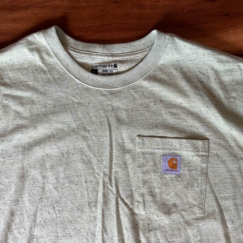 Carhartt Lime Workwear Pocket T-Shirt Loose Fit K87 size Large - Picture 4 of 4